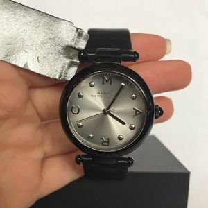 Black leather Marc Jacobs womens watch